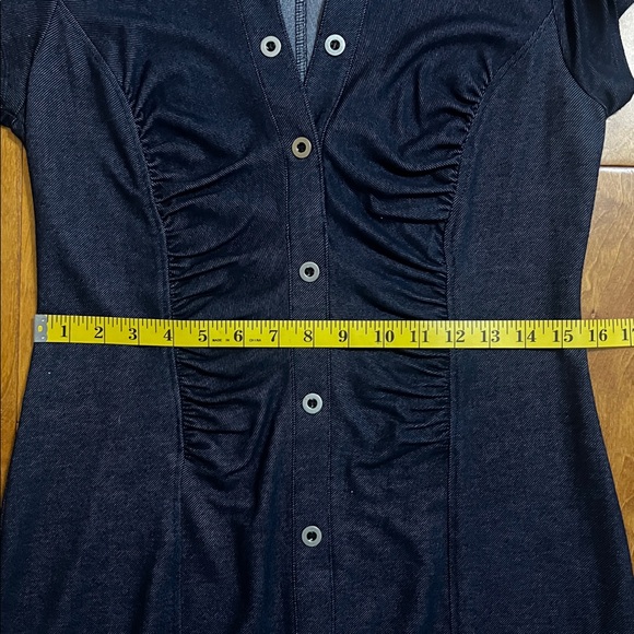 Vintage Intermission Y2K Navy Button-Up Sheath Midi Dress Size 8 Retro Grunge - Picture 6 of 11
